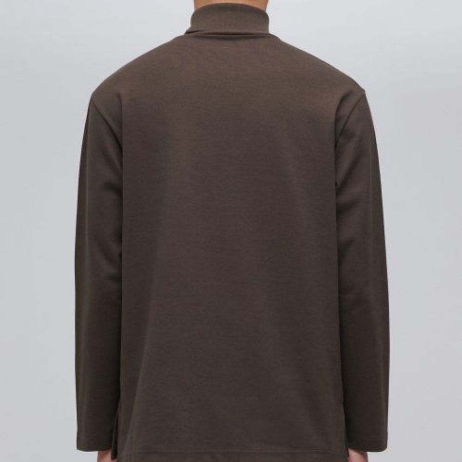 Ponte Turtle Neck Long Sleeve T-Shirt [Dark Brown]