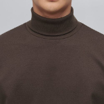 Ponte Turtle Neck Long Sleeve T-Shirt [Dark Brown]