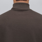 Ponte Turtle Neck Long Sleeve T-Shirt [Dark Brown]