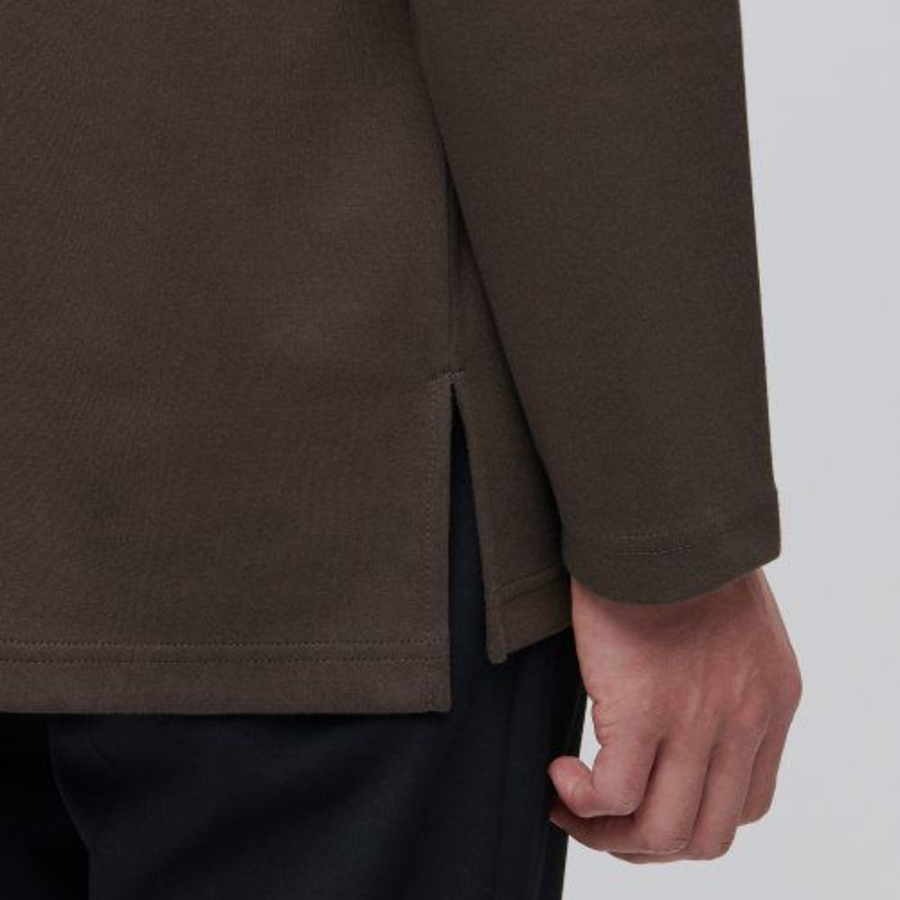 Ponte Turtle Neck Long Sleeve T-Shirt [Dark Brown]