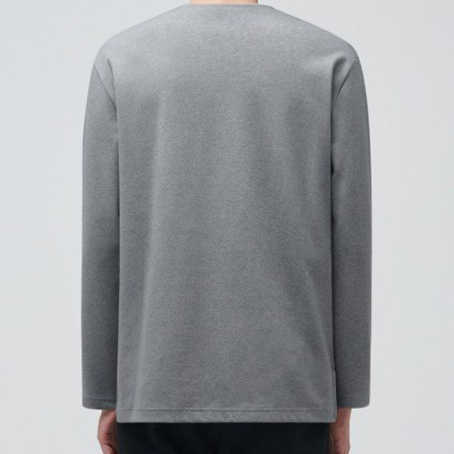 Ponte Crew Neck Long Sleeve T-Shirt [Melange Grey]