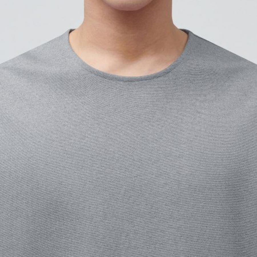 Ponte Crew Neck Long Sleeve T-Shirt [Melange Grey]