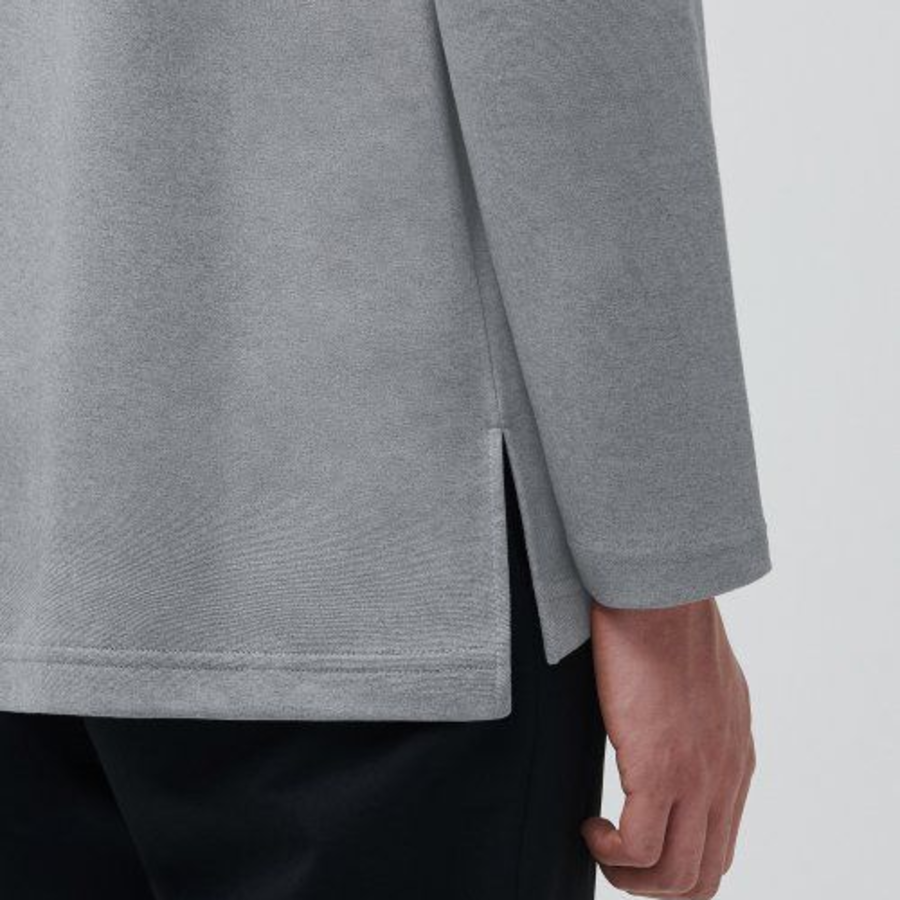 Ponte Crew Neck Long Sleeve T-Shirt [Melange Grey]