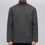 Ponte Turtle Neck Long Sleeve T-Shirt [Dark Grey]
