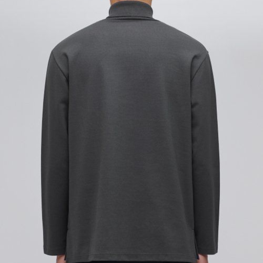Ponte Turtle Neck Long Sleeve T-Shirt [Dark Grey]