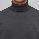 Ponte Turtle Neck Long Sleeve T-Shirt [Dark Grey]