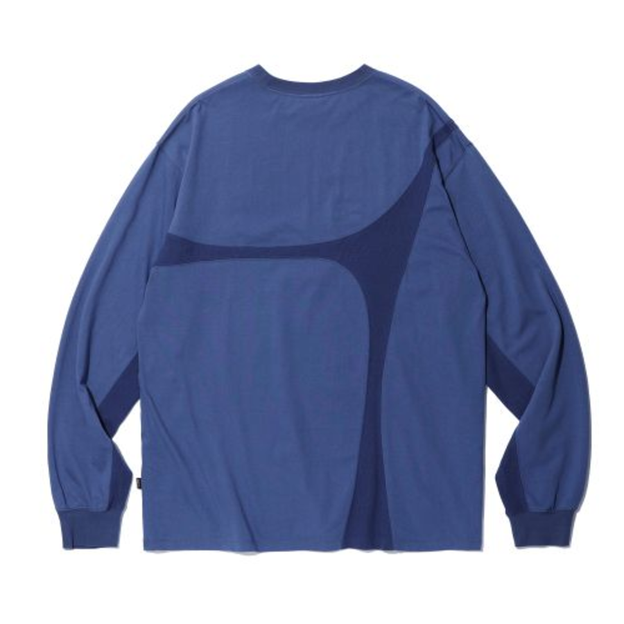WORMHOLE Incision Long Sleeve T-Shirt [Blue]