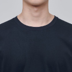 [Premium] Silket Oversized Crew Neck Long Sleeve T-Shirt [Navy]