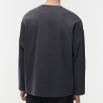 [Premium] Silket Relaxed Crew Neck Long Sleeve T-Shirt [Dark Grey]