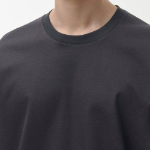 [Premium] Silket Relaxed Crew Neck Long Sleeve T-Shirt [Dark Grey]