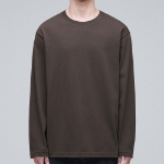 [Cooltandard] Crew Neck Long Sleeve T-Shirt [Dark Brown]