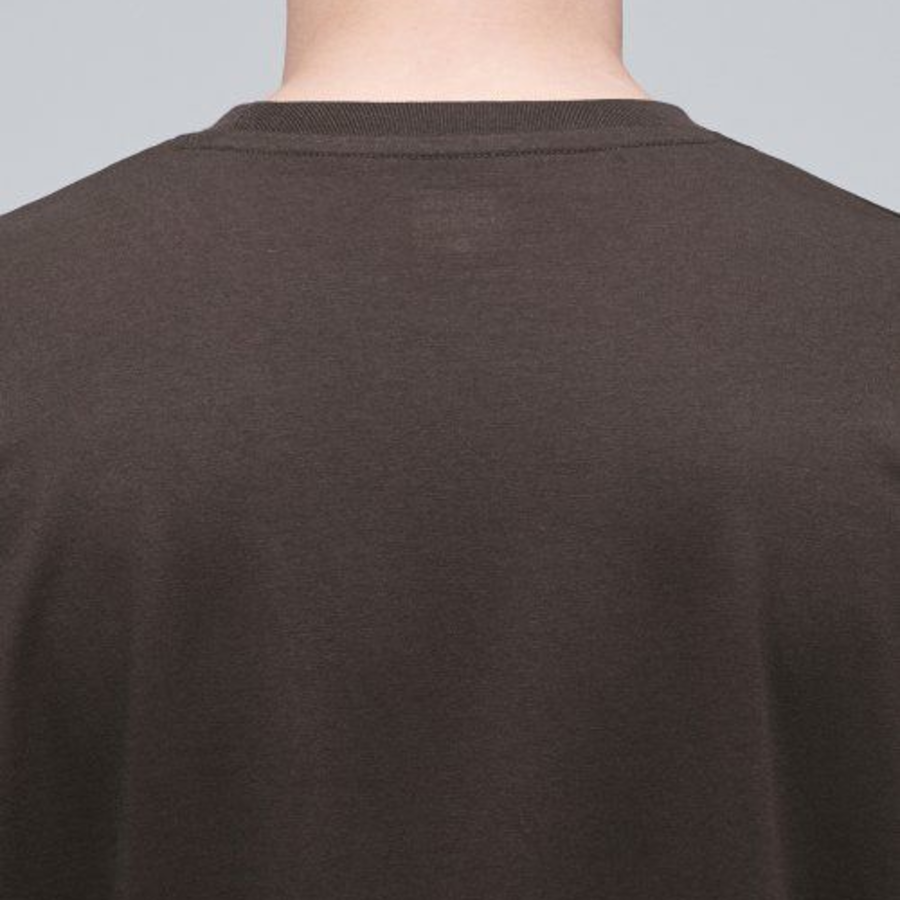 [Cooltandard] Crew Neck Long Sleeve T-Shirt [Dark Brown]