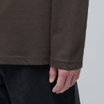 [Cooltandard] Crew Neck Long Sleeve T-Shirt [Dark Brown]