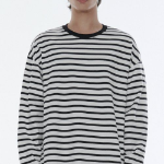 Breton Stripe Relaxed Long Sleeve T-Shirt [White/Black]