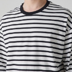 Breton Stripe Relaxed Long Sleeve T-Shirt [White/Black]