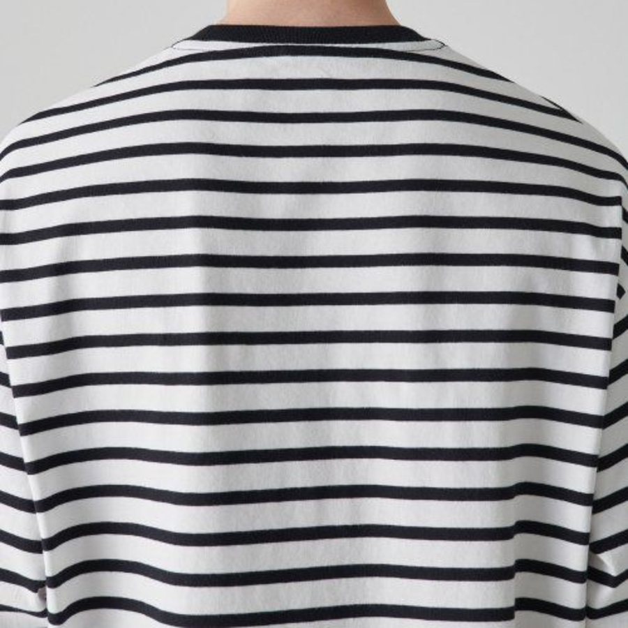 Breton Stripe Relaxed Long Sleeve T-Shirt [White/Black]