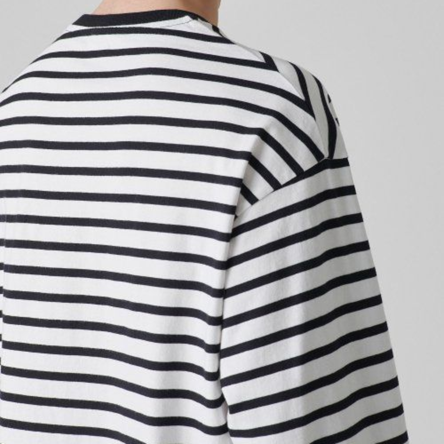 Breton Stripe Relaxed Long Sleeve T-Shirt [White/Black]