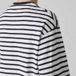 Breton Stripe Relaxed Long Sleeve T-Shirt [White/Black]