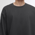 [Premium] Silket Relaxed Crew Neck Long Sleeve T-Shirt [Gunmetal]