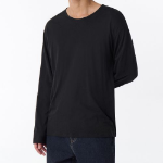 Relaxed CR Scoop Neck Long Sleeve T-Shirt [Black]