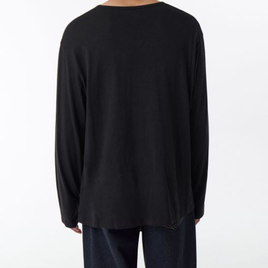 Relaxed CR Scoop Neck Long Sleeve T-Shirt [Black]