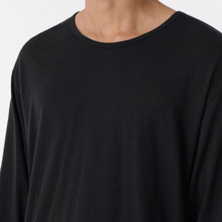 Relaxed CR Scoop Neck Long Sleeve T-Shirt [Black]