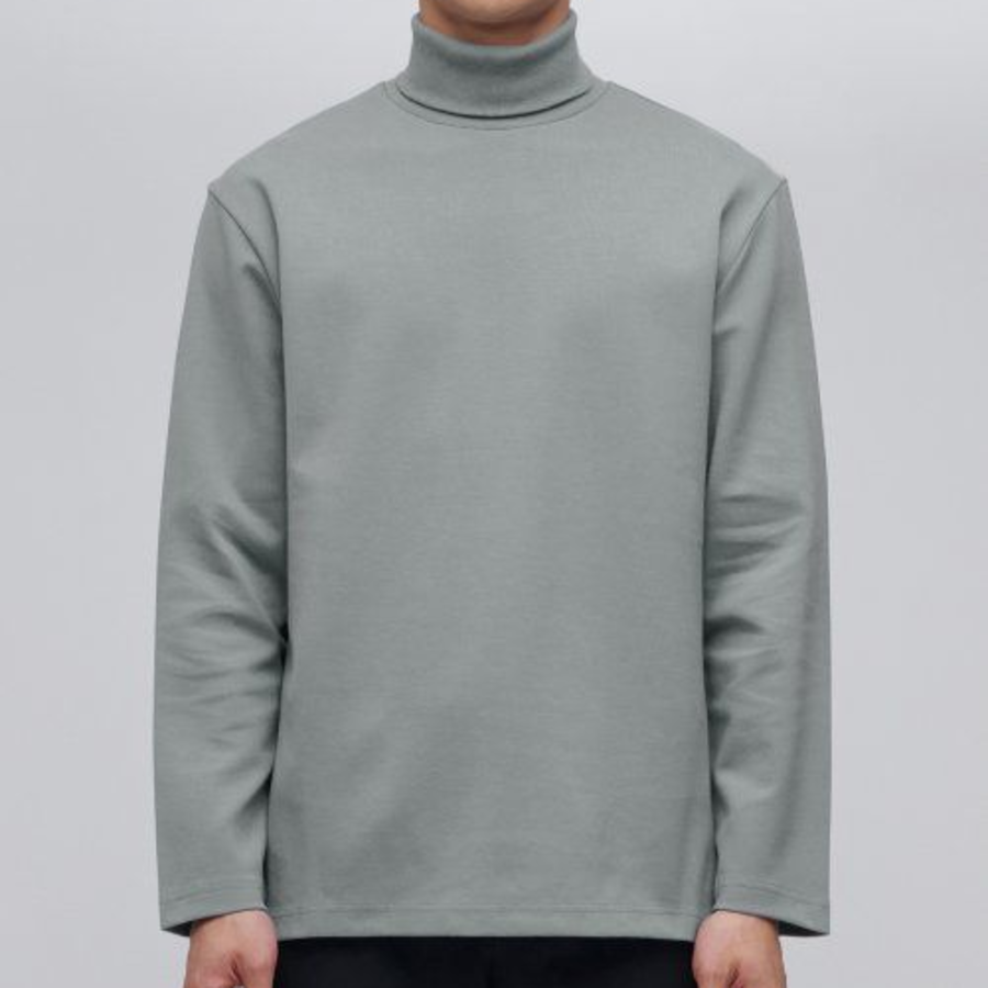 Ponte Turtle Neck Long Sleeve T-Shirt [Grey]