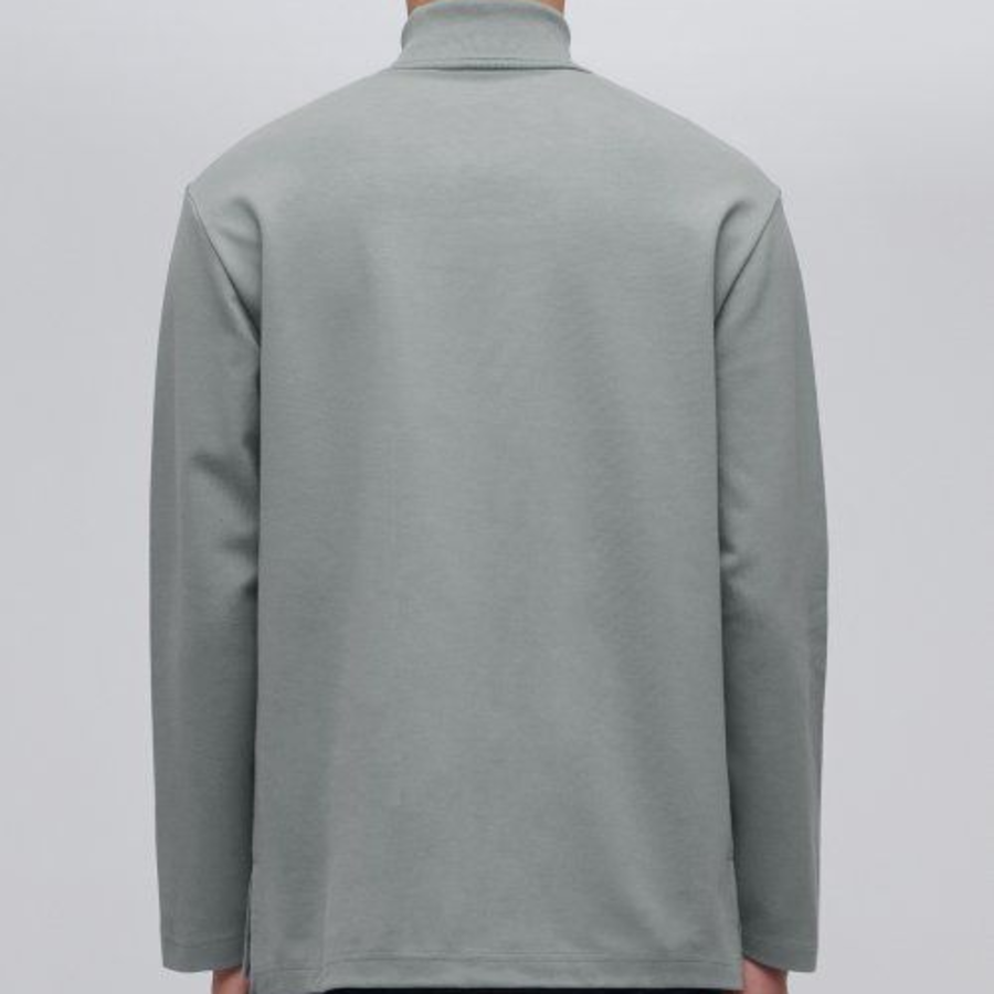 Ponte Turtle Neck Long Sleeve T-Shirt [Grey]