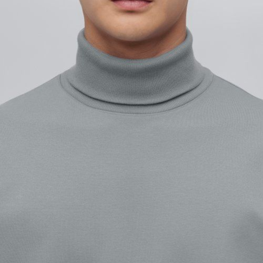 Ponte Turtle Neck Long Sleeve T-Shirt [Grey]