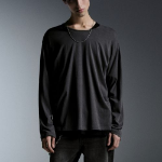 Relaxed Lightweight CR Scoop Neck Long Sleeve T-Shirt [Gunmetal]