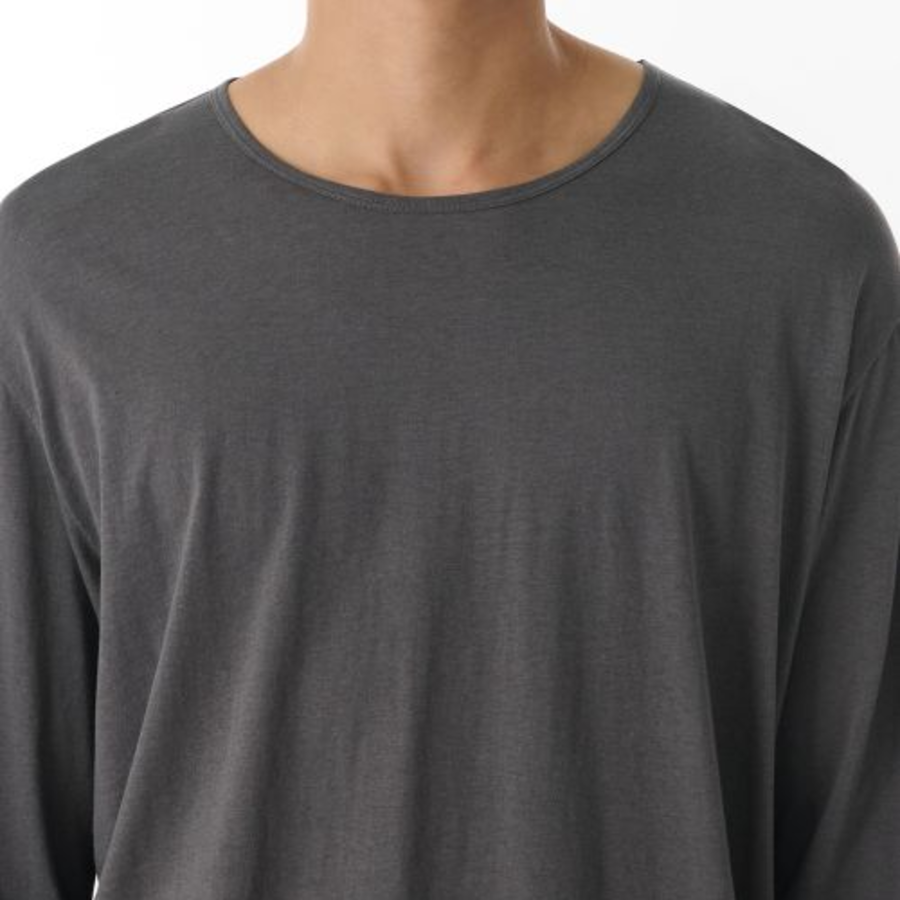 Relaxed Lightweight CR Scoop Neck Long Sleeve T-Shirt [Gunmetal]