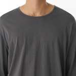 Relaxed Lightweight CR Scoop Neck Long Sleeve T-Shirt [Gunmetal]