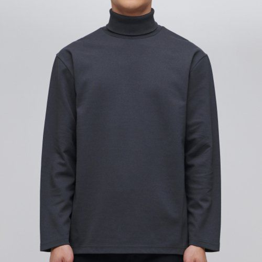 Ponte Turtle Neck Long Sleeve T-Shirt [Blue Grey]