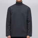 Ponte Turtle Neck Long Sleeve T-Shirt [Blue Grey]