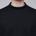 Ponte Mock Neck Long Sleeve T-Shirt [Black]