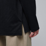 Ponte Mock Neck Long Sleeve T-Shirt [Black]