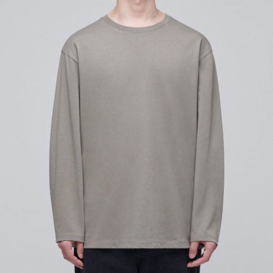 Supima Relaxed Crew Neck Long Sleeve T-Shirt [Dusty Beige]