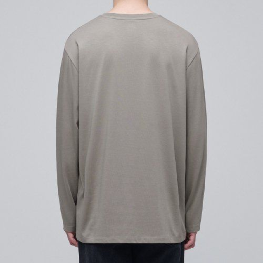 Supima Relaxed Crew Neck Long Sleeve T-Shirt [Dusty Beige]