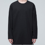 Layered Crew Neck Long Sleeve T-Shirt_Long Length [Black]