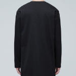 Layered Crew Neck Long Sleeve T-Shirt_Long Length [Black]