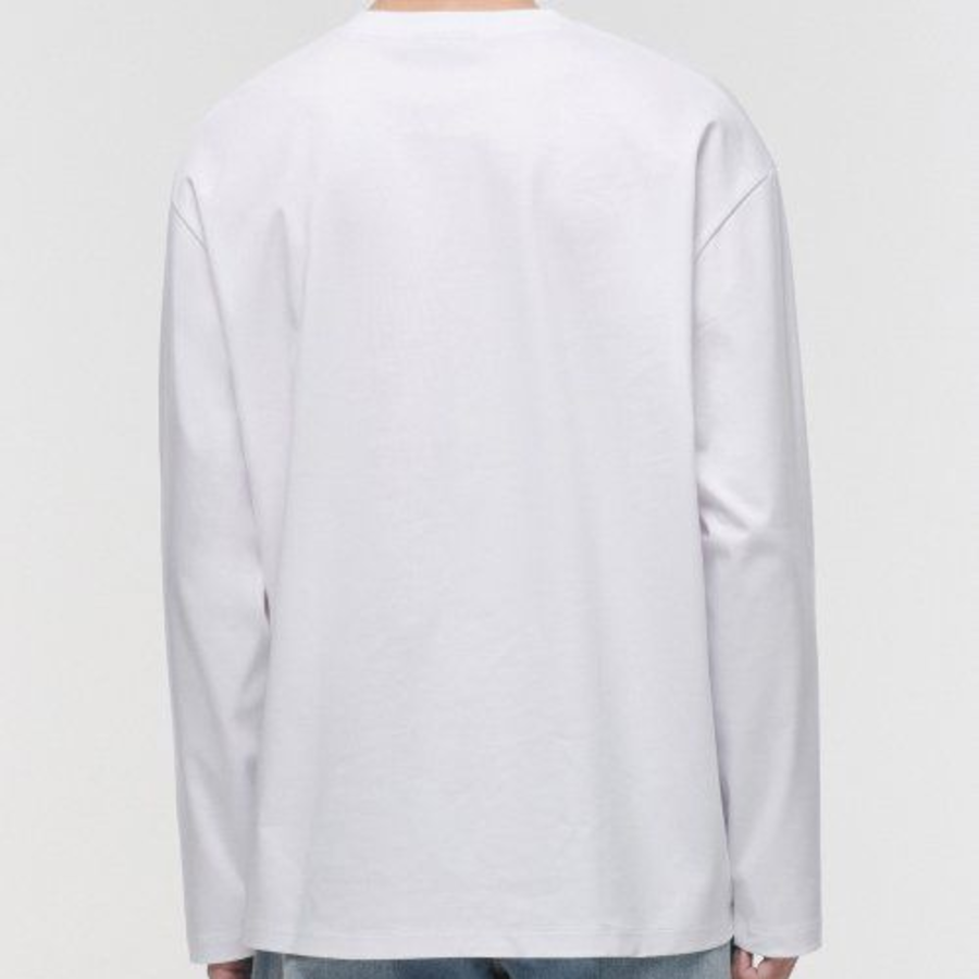 Silket Relaxed Crew Neck Long Sleeve T-Shirt [White]