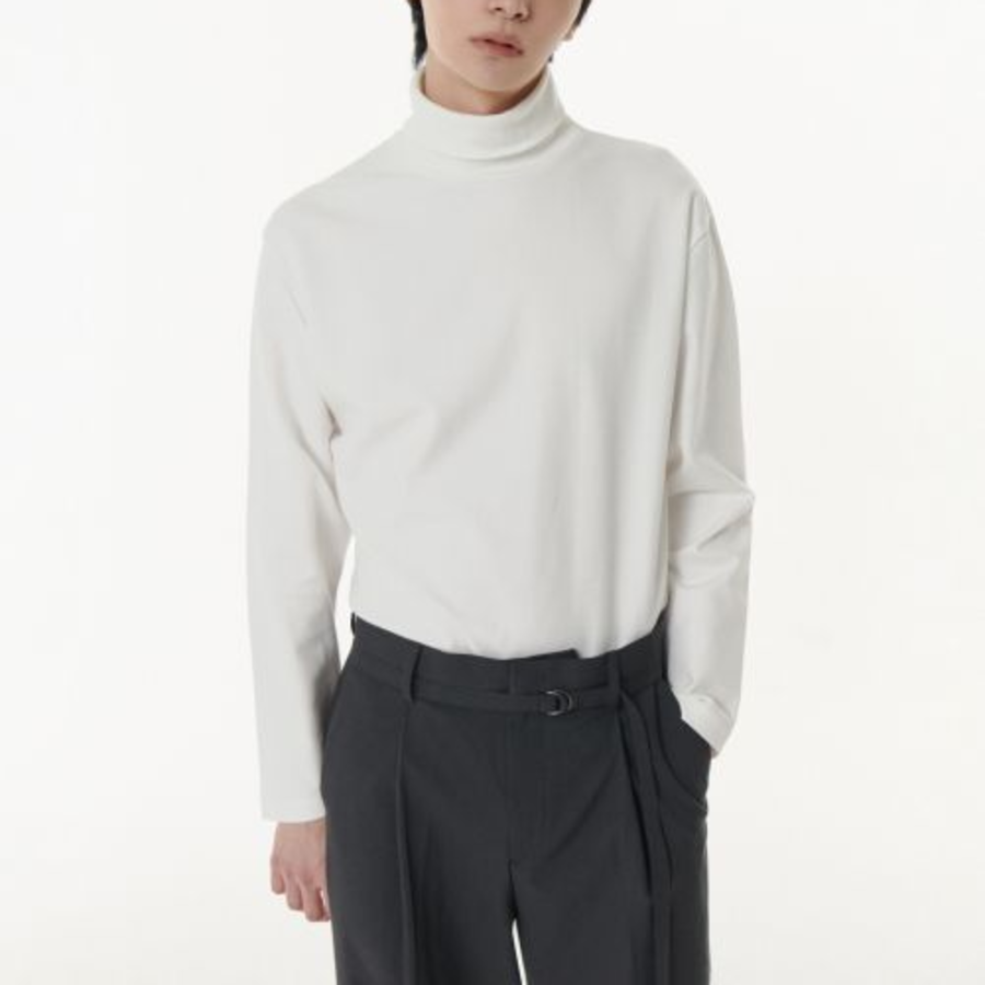 Ponte Turtleneck Long Sleeve T-Shirt [Off White]
