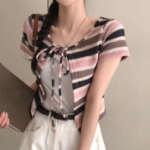 Nacho Bohemian Vintage Color Block Bolero Ribbon Cardigan