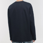 [Premium] Silket Relaxed Crew Neck Long Sleeve T-Shirt [Navy]