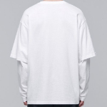 Oversized Crew Neck Layered Sleeve T-Shirt [White]