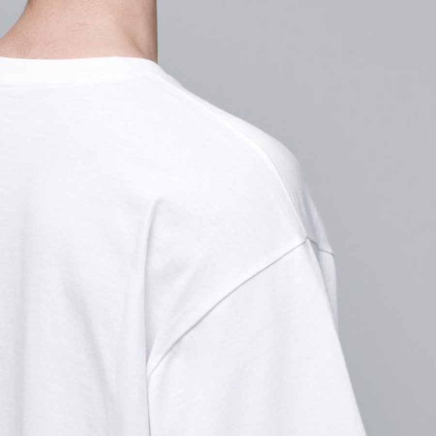 Oversized Crew Neck Layered Sleeve T-Shirt [White]