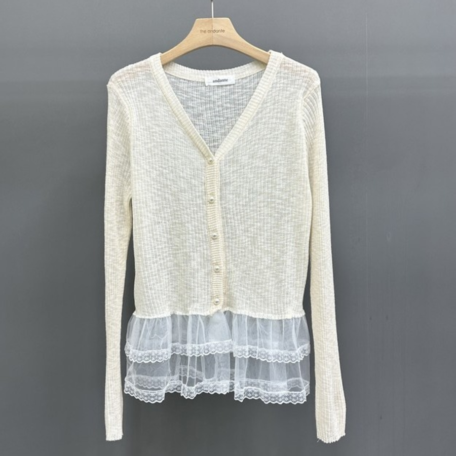 Eyelet Lace Balleco Sheer Long Sleeve Cardigan