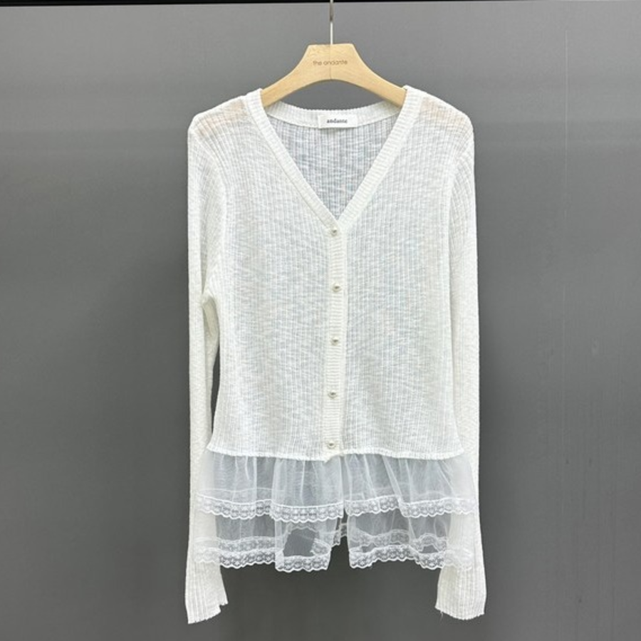 Eyelet Lace Balleco Sheer Long Sleeve Cardigan
