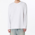 Relaxed Crew Neck Long Sleeve T-Shirt [White]