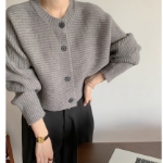 Feminine Styling Batwing Crop Knit Cardigan